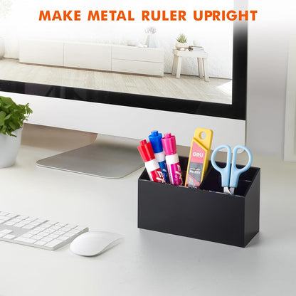 BEYGORM Magnetic Dry Erase Marker Holder for Whiteboard & Refrigerator | Non-slip Acrylic Pen Holder for Classroom, Fridge Magnet, Locker Organizer Accessories, Teacher & School Supplies(Black)