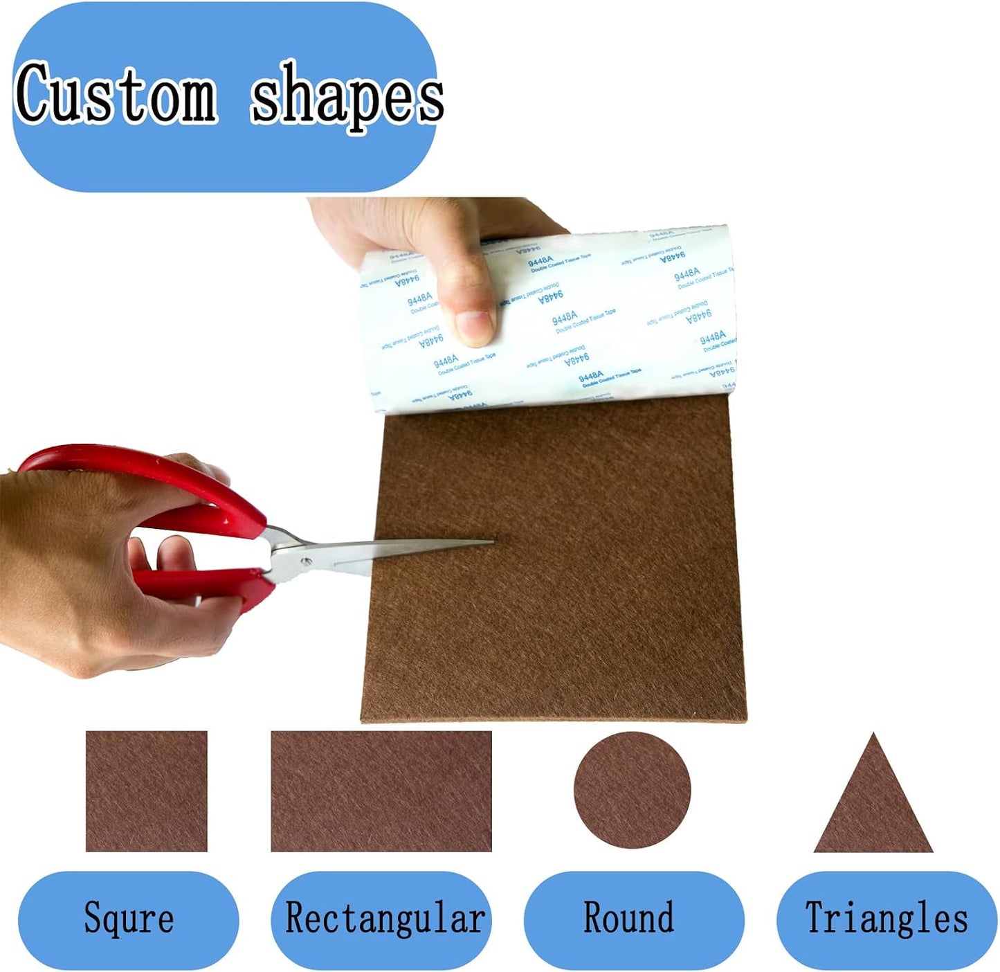 Cuttable Felt Furniture Pads with Sticky Backing,40x4 inch Self Adhesive Felt Sheets,Heavy Duty Felts Strip Roll Felts Tape Protect Hardwood Floors No Scratches No Noise