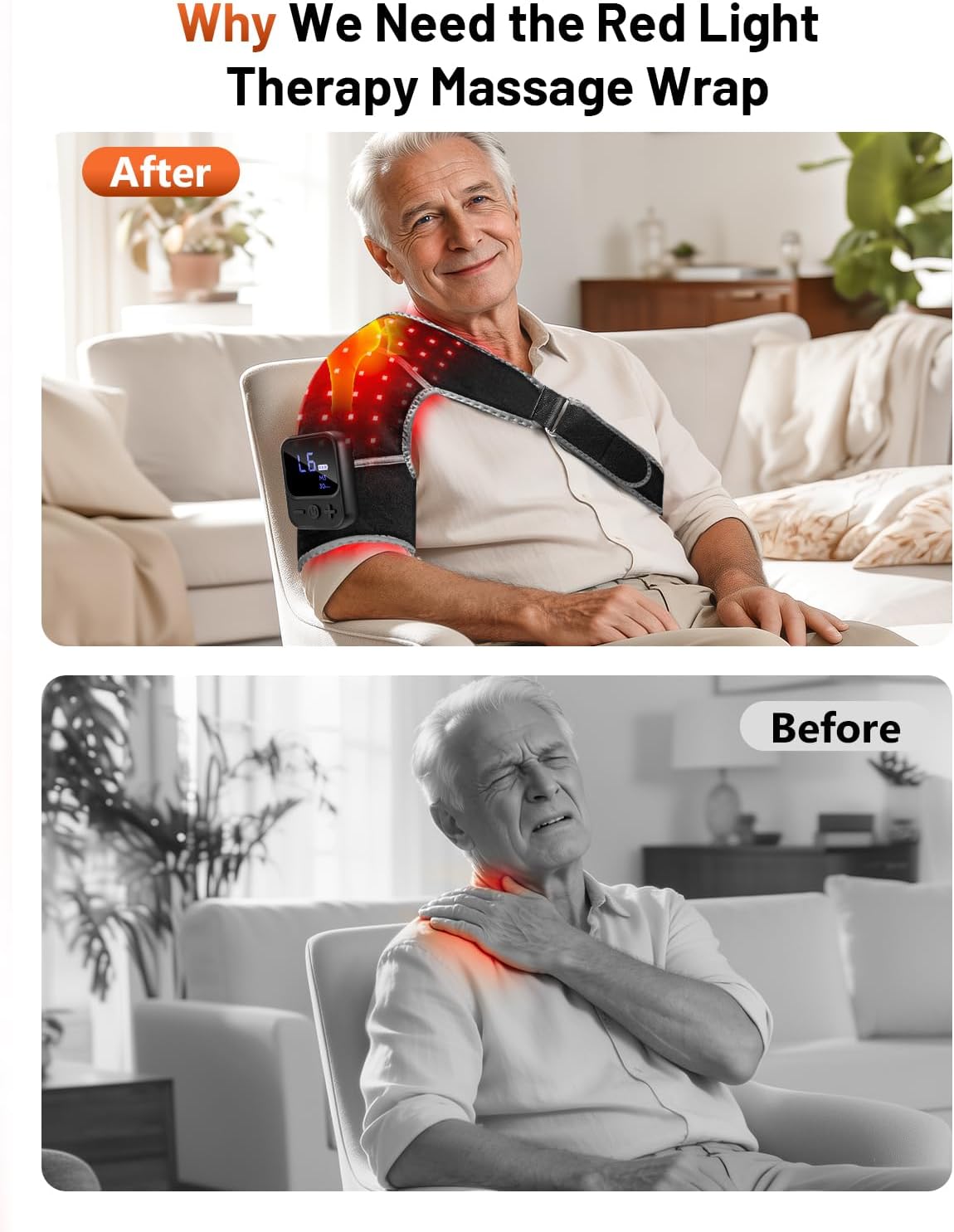RELEXNOW Red Light Therapy for Shoulder with Vibration Portable FSA/HSA