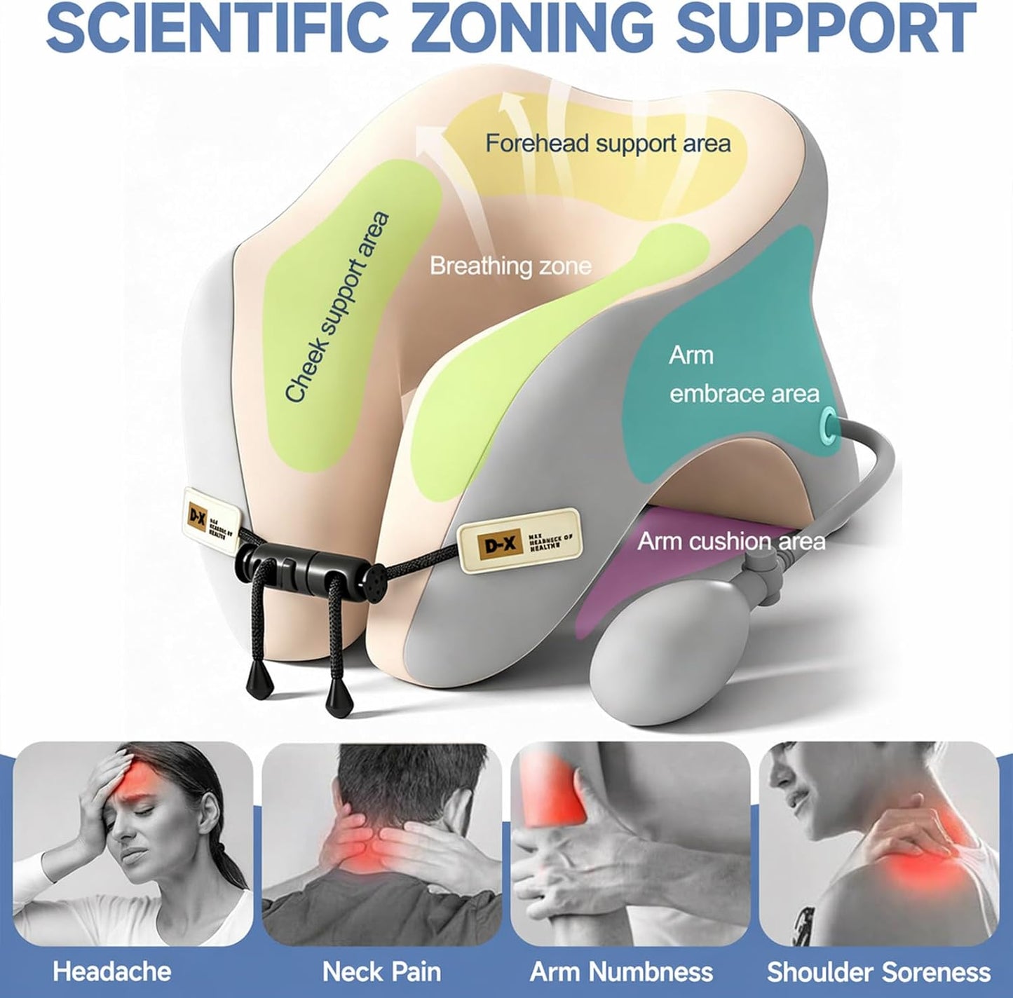 Knee Pillow for Side Sleepers, Alignment Pillow for Side Sleepers, Relief Hip & Sciatica Pain, Nourial Pillow Between Legs for Pregnant Women and Seniors (Grey)