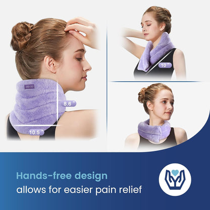 REVIX Neck Heating Pad Microwavable Heated Neck Wrap with Moist Heat for Stress, Microwave Neck Warmer for Woman, Unscented Hot Pack