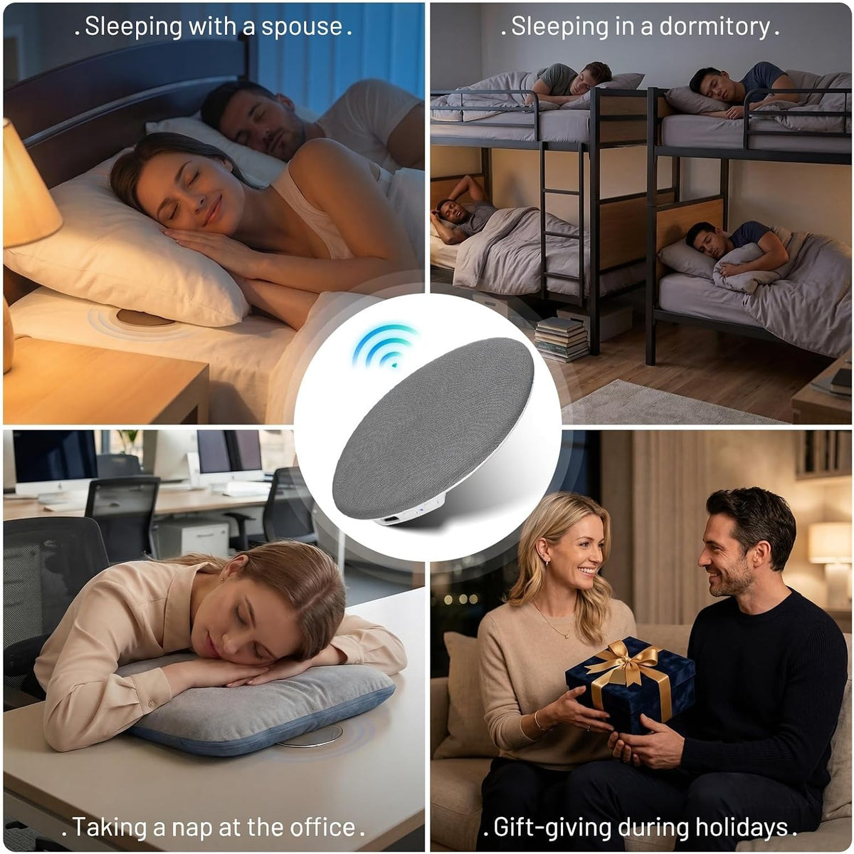 Pillow Speaker for Sleeping, Ultra-Thin Portable Bluetooth 6.0 Gray