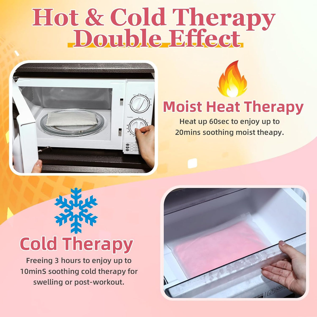 Cozypower Mini Heating Pad Microwavable Hot Cold Pack Reusable,Pink