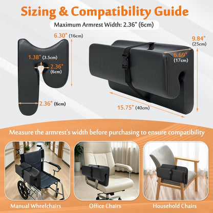 AOSSA Lateral Support for Wheelchair Arm Trough, Armrest Pad Cushion Wheelchair Attachment, Wedge Bolster Positioning Arm Elbow Rest Pillow for Elderly, Stroke Patient