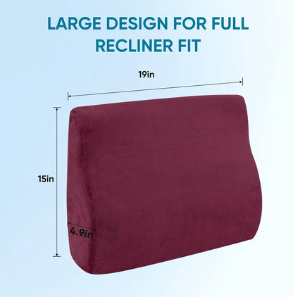 Lumbar Support Pillow for Recliner and Couch, Ergonomic Back Support Pillow | Dual-Layer Memory Foam, Soft Velvet Cover, Lower Back Pain Relief, Back Cushions for Recliner, Sofa & Gaming Chair