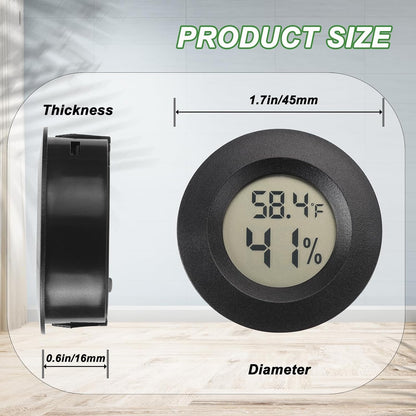 Serundo Auto Digital Hygrometer Thermometer Indoor/Outdoor Hygrometer 2PC | Mini Size,LCD,℉/℃ Conversion,Fast Response, Outdoor Thermometer with Humidity for Reptile Greenhouse Cellar 3D Printer