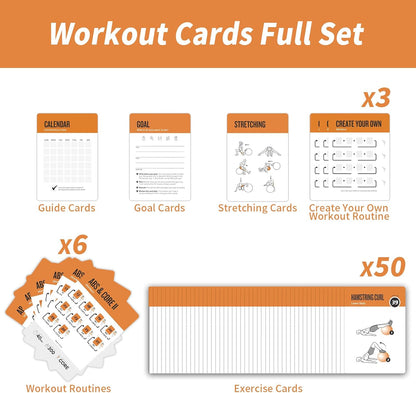 Half Balance Ball Workout Cards, 62 Exercises Cards Deck Large Size 5" x 3.5" Fitness Cards for Women & Men, Beginner Fitness Guide to Training Exercises at Home or Gym