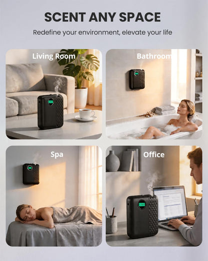RoyAroma Waterless Essential Oil Diffuser for Home & Office, Smart Bluetooth App Control Scent Machine, 3000 Sq Ft Coverage, 400mL Cold Air Aromatherapy for Large Rooms - Pearl White