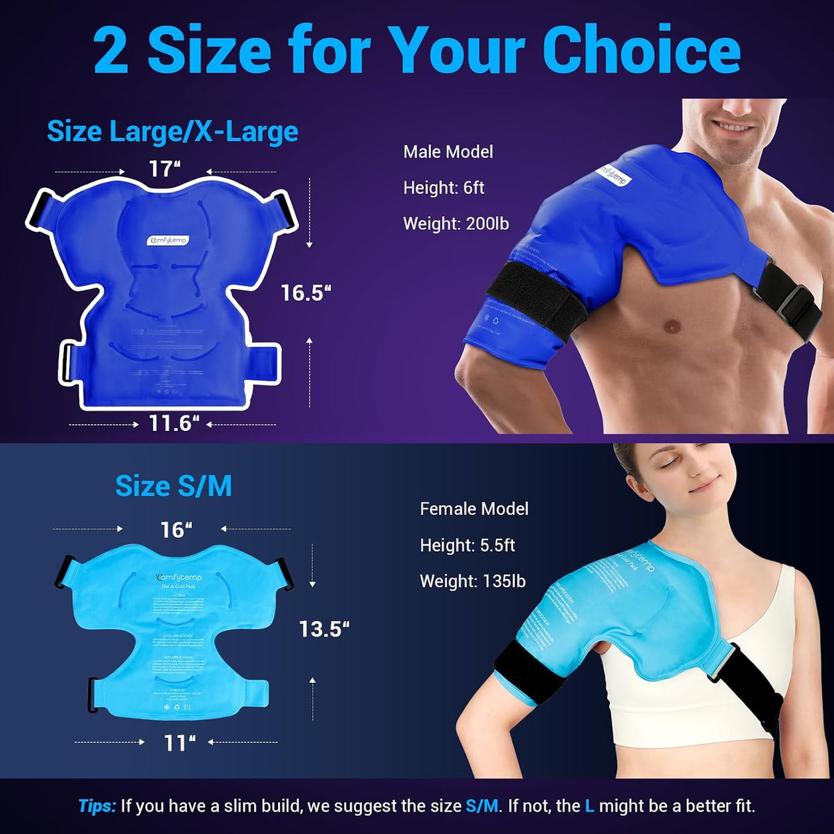 Comfytemp Shoulder Ice Pack, Rotator Cuff Cold Therapy Wrap (Large/X-Large)