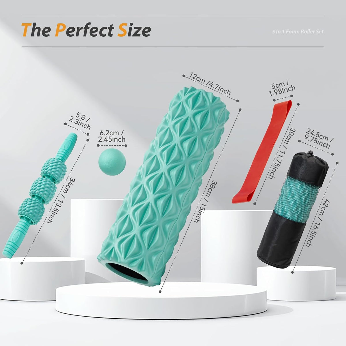 SUBCULTUREPICK 5 in1 Foam Roller Set, Trigger Point Foam Roller Deep Tissue