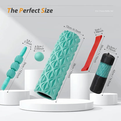 SUBCULTUREPICK 5 in1 Foam Roller Set, Trigger Point Foam Roller Deep Tissue