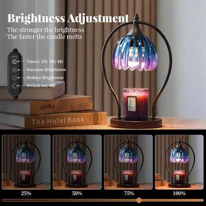 GOODBUY Candle Warmer Lamp with Timer Dimmable: Electric Candle Warmer Birthday Gifts for Women Mom - Candle Lamp Warmer House Warming Gifts New Home Decor - Wax Warmer for Jar Candles with 2 Bulbs