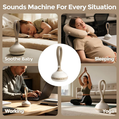 White Noise Machine for Baby, 9 Sounds Beige, Cry Detection Portable Travel