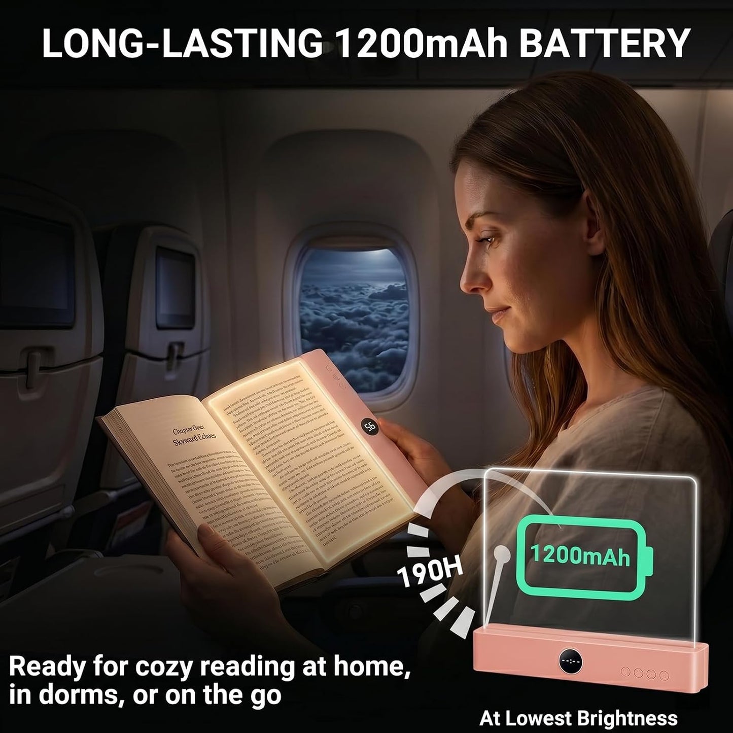 30 LED Book Light for Reading at Night in Bed, Rechargeable Book Page Light, 3 Color Temperatures, Stepless Dimming, 1-99 Min Timer, 2-in-1 Reading Light Light & Night Light, Gift for Readers White