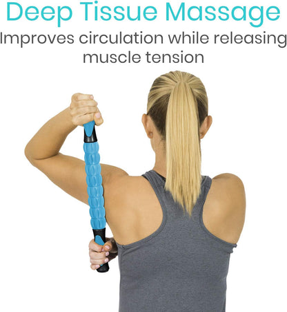 Vive Massage Stick Roller for Muscle, Back, Legs - Deep Tissue Body Fascia | Massager for Hamstring, Calf, Neck Pain, Trigger Point, Exercise -Rolling Relief Tool for Physical Therapy, Recovery