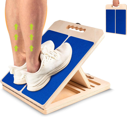 Slant Board Calf Stretching, 300 LBS Capacity Portable Wooden Incline Board