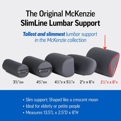 OPTP The Original McKenzie Slimline Lumbar Support, Slim Lumbar Cushion | Low back support for office chair, car seats & travel lumbar pillow, the preferred lumbar cushion by physical therapists