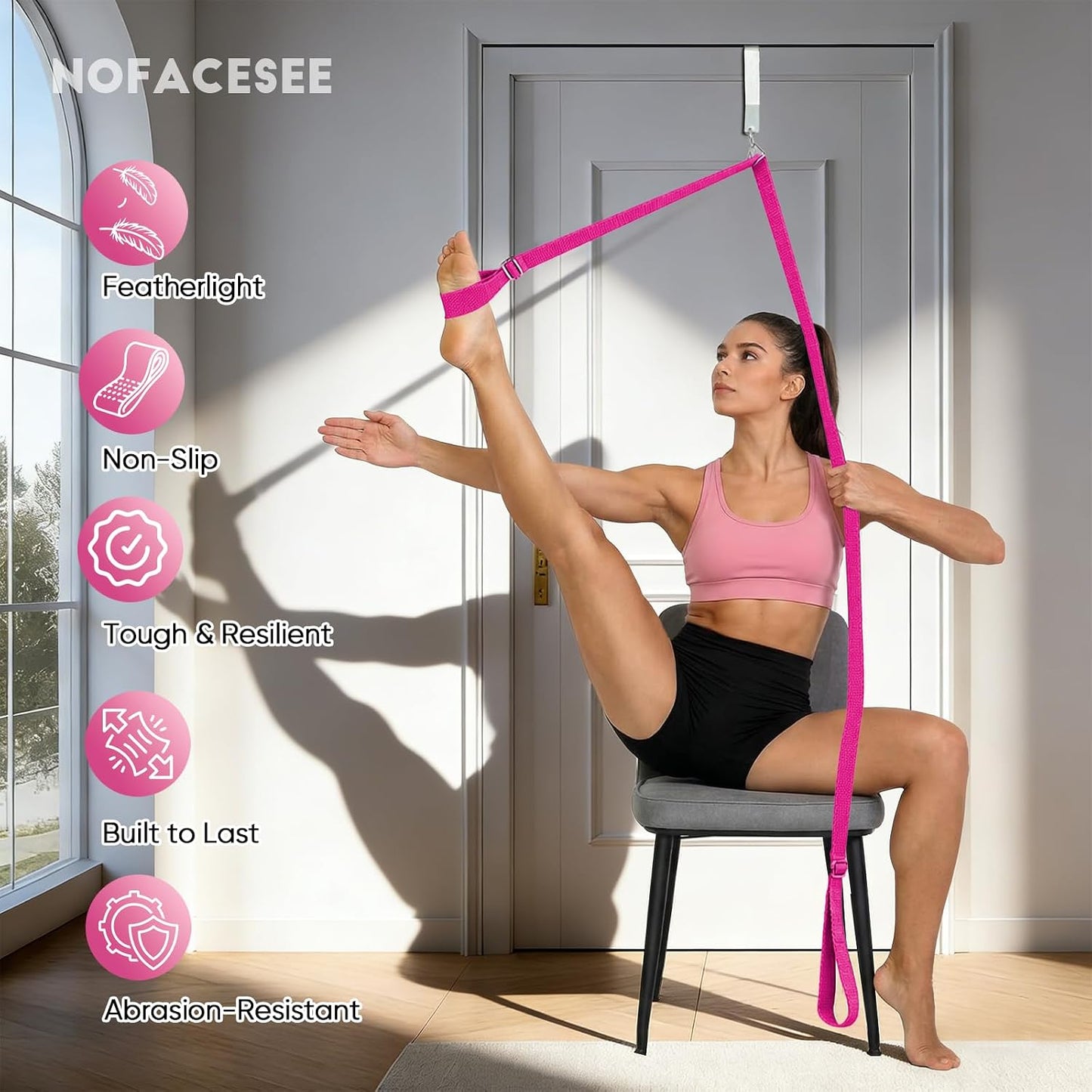 Stretching Strap with Door Anchor Improve Leg Flexibility for Splits