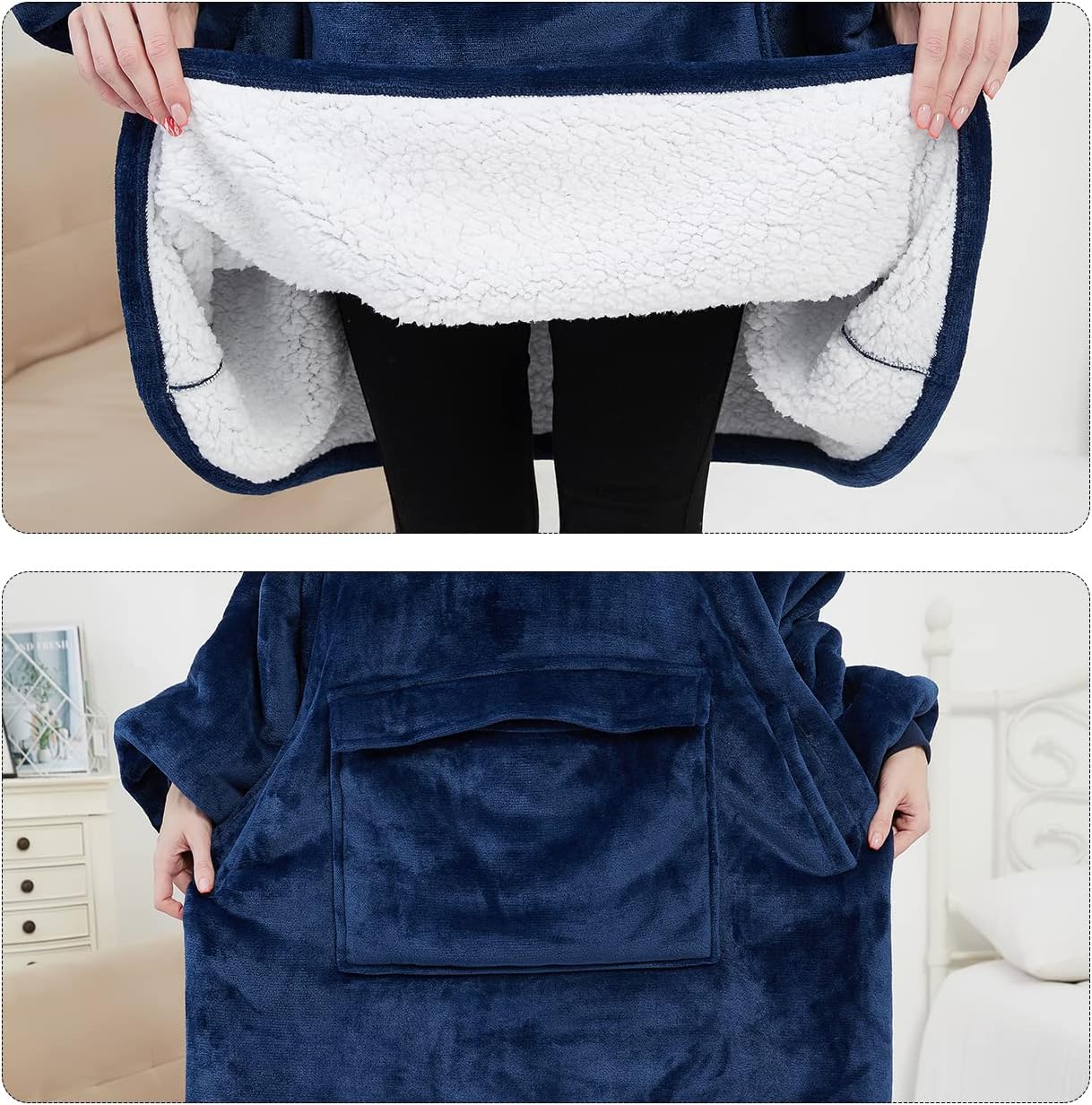 Wearable Blanket Hoodie for Adults With Pocket Strawberry Hoodie | Sherpa, Fuzzy Blanket Hoodie, Oversized Sweatshirt Blanket, Kangaroo Pouch, Cute Birthday Gifts for Sister, Cute Stuff