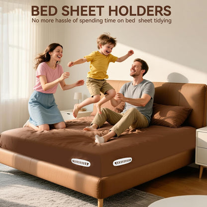 Bed Sheet Holders Heavy Duty Straps Grippers 4Pack | Universal fit for all mattress sizes with fabric-safe clamps to keep sheets locked and damage-free
