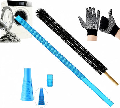 Universal Dryer Vent Cleaner Kit Compatible with Most Vacuum Cleaner Include Vacuum Hose Attachment Accessories Brush Lint Act Brush,Dryer Vent Vacuum Hose with Basic Protective Gloves