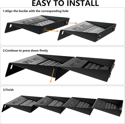 RCHYFEED 4 Pack Spice Drawer Organizer (Need 3.5" Deep Drawer) | Non-Slip Drawer Spice Rack Free Combination, Adjustable Spice Rack Drawer Insert, Spice Organization for Drawer