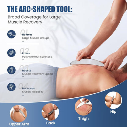 Muscle Scraper Tools, Stainless Steel Guasha Tool for Body, Scraping Tool Physical Therapy, Myofascial Release Tool, Massage Tools for Deep Tissue