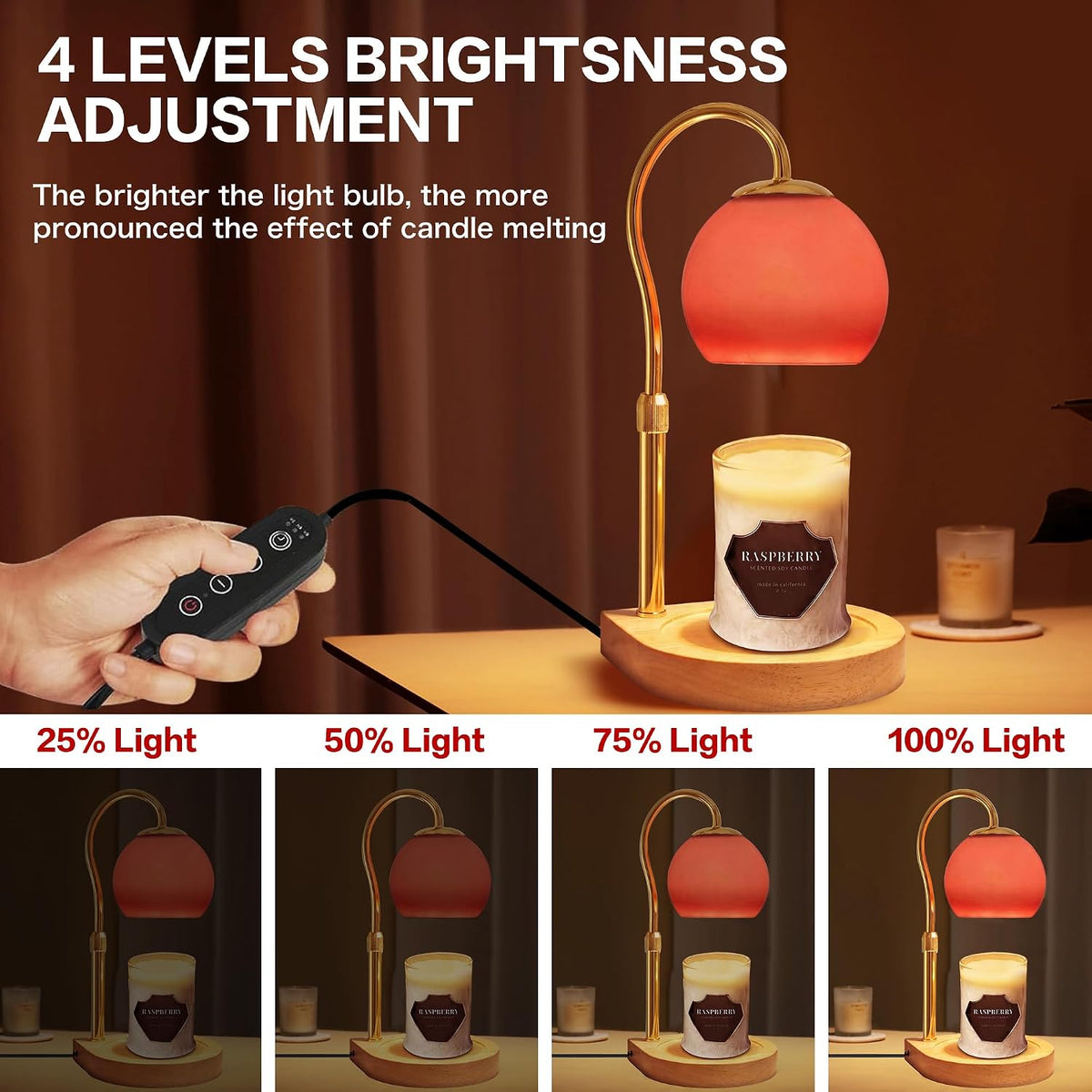 Candle Warmer Lamp with Timer 2H/4H/8H, Adjustable Height, Ocean
