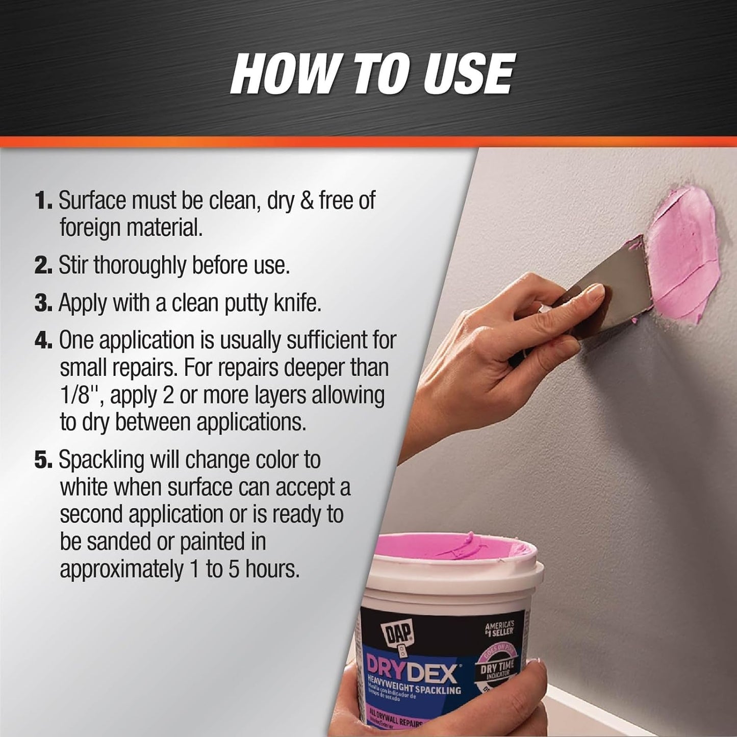 DAP DryDex Dry Time Indicator Spackling, Pink/White, 32 Oz (7079812330)