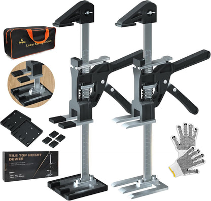[Upgrade] Labor Saving Arm Jack 2 Pack,15.5 Inch Stainless Steel Furniture Lifts with Handbag,Hand Furniture Jack Lifter Tool for Installing Cabinets,Flooring&Windows,Load 440LBS