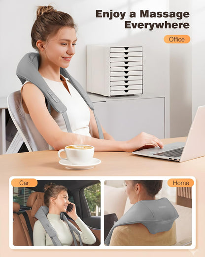 Cordless Neck and Shoulder Massager for Pain Relief Deep Tissue with Heat