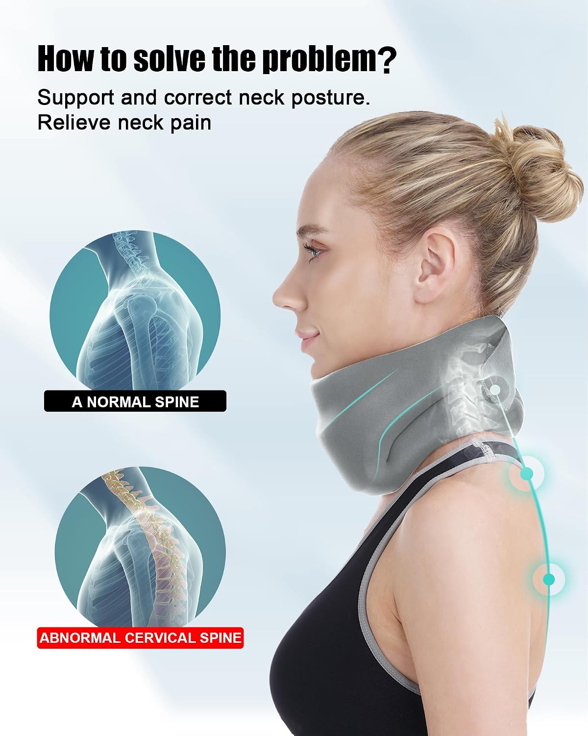 Neck Brace for Sleeping - Cervical Collar Relief Neck Pain and Neck Support Soft Foam Wraps Keep Vertebrae Stable for Relief of Cervical Spine Pressure for Women & Men Rose Pink Large Size