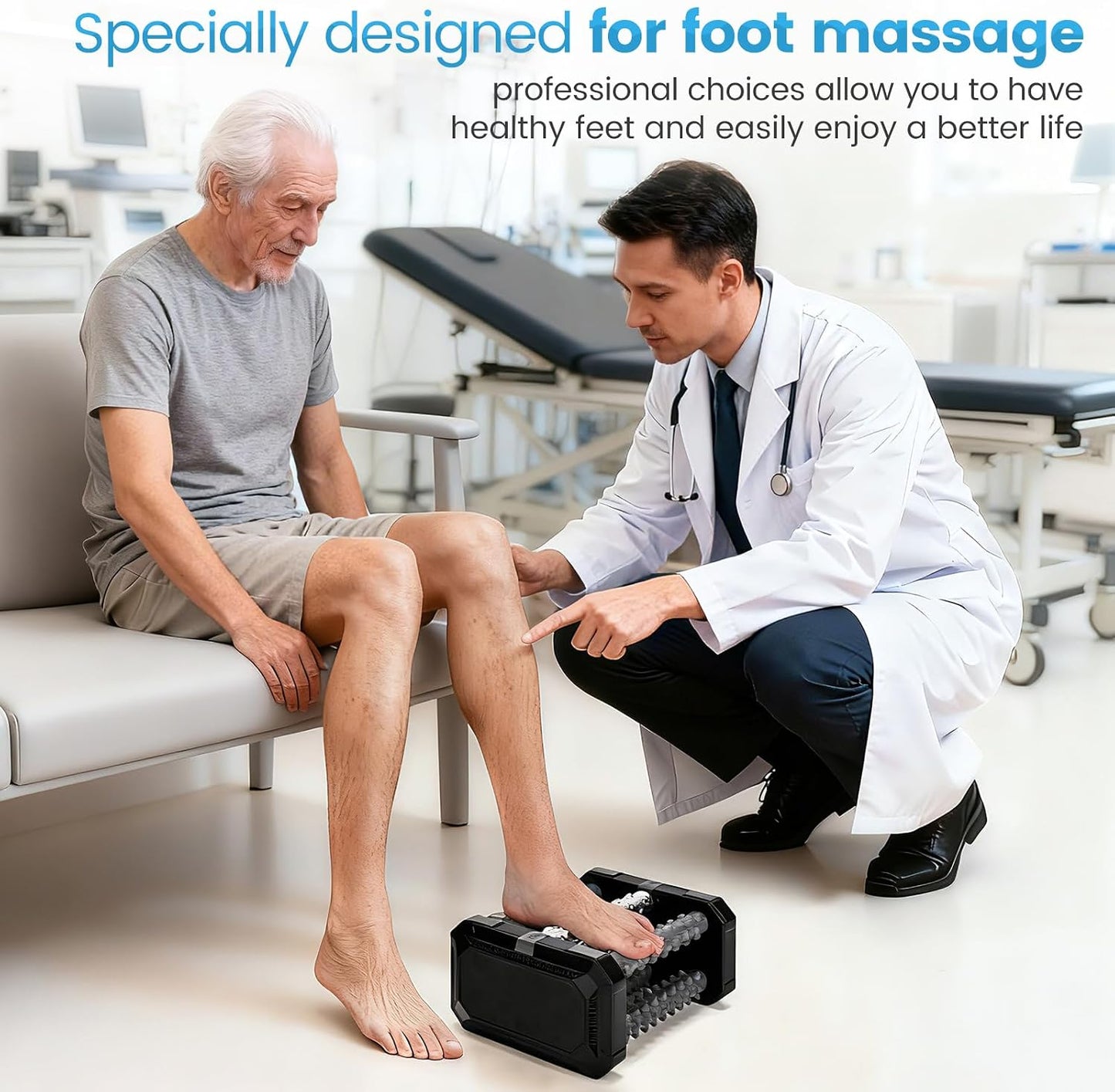 Plantar Fasciitis Relief Massager with Ice Roller, Foot Massager Use Cold Therapy & Reflexology Design for Circulation and Instant Neuropathy Pain Relief, Reduce Foot Swelling for Daily Foot Health