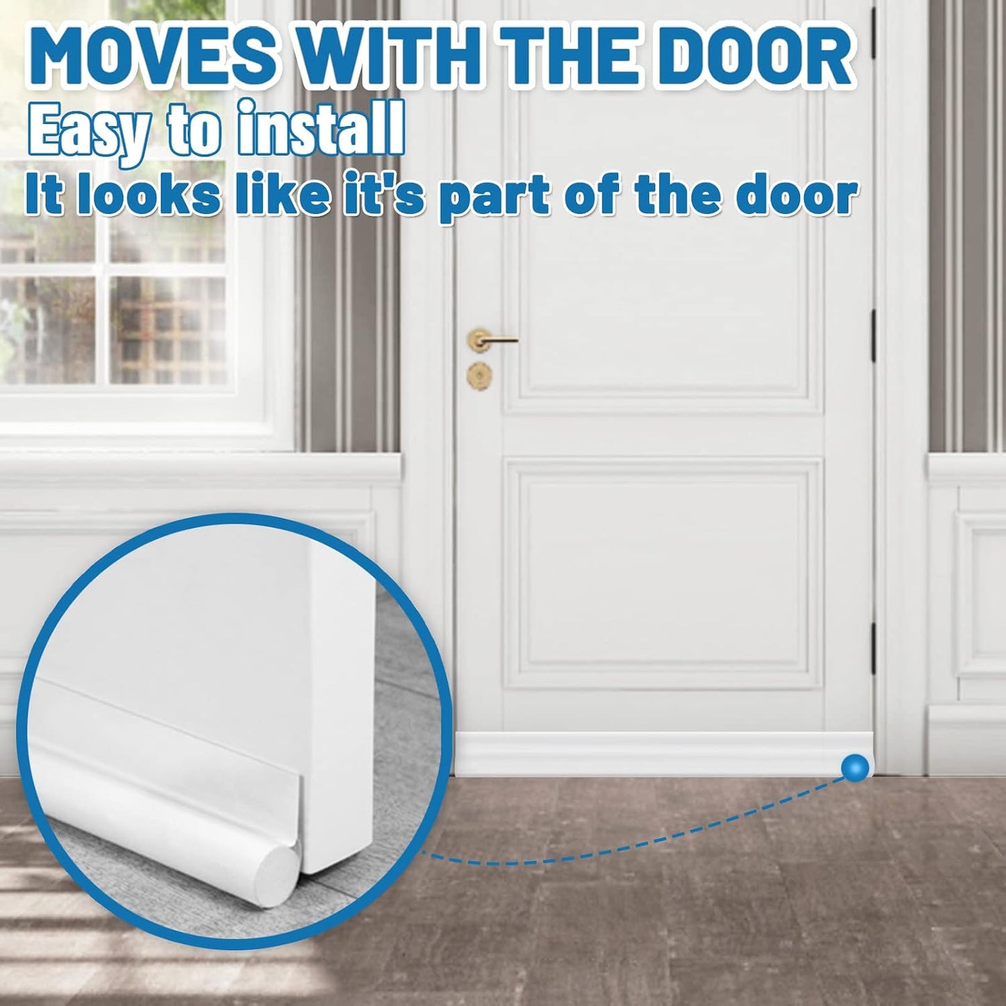MAXTID Door Draft Stopper 36 Inch Black Adjustable Door Draft Blocker Front Door Draft Guard for Bottom of Doors Weather Stripping Door Seal Strip