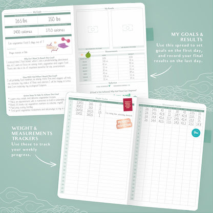 Legend Food Journal, Weight Loss & Meal Tracking Diary 5.8x8.3 Hot Pink