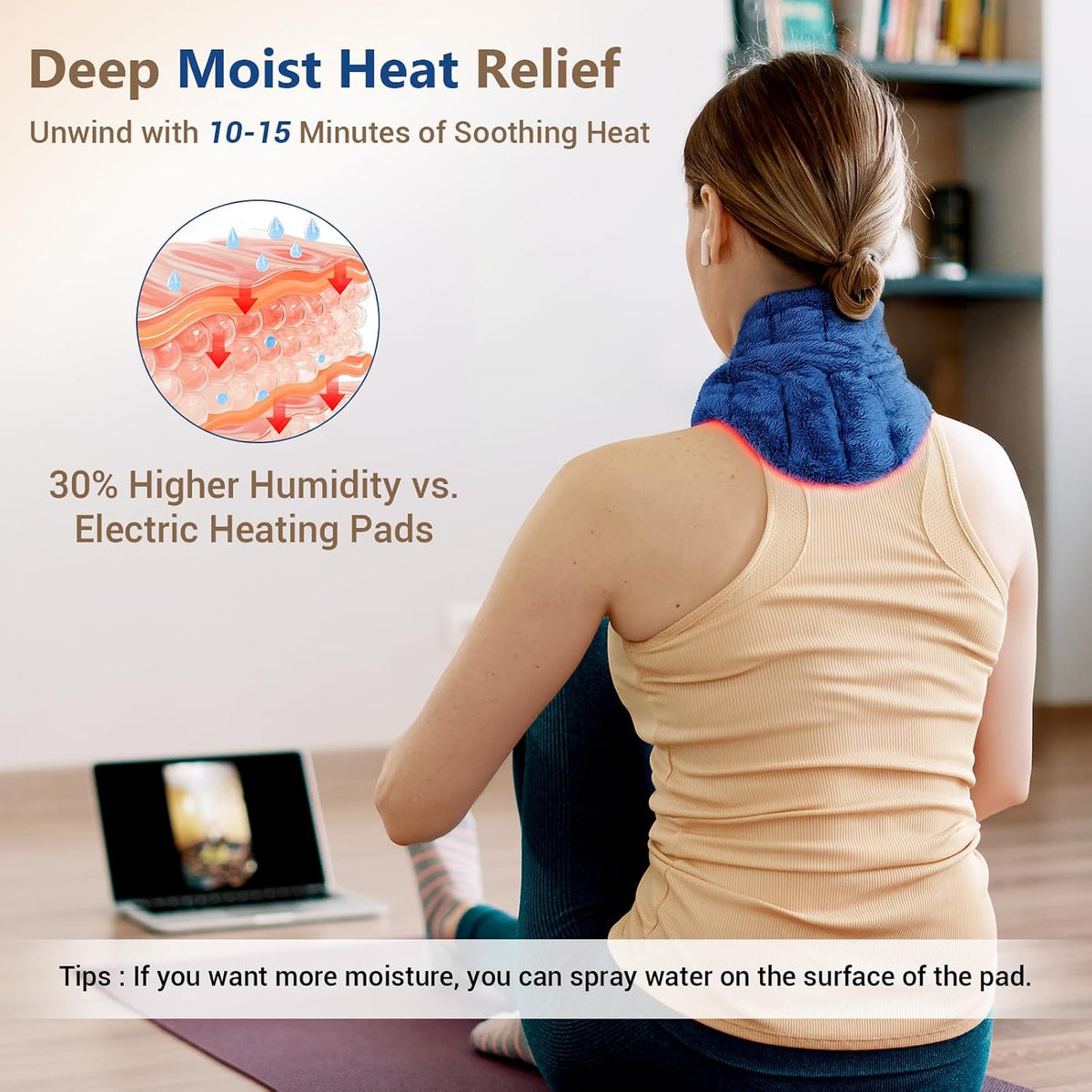 Comfytemp Microwavable Moist Heating Pad for Neck and Shoulders, 33" x 4"