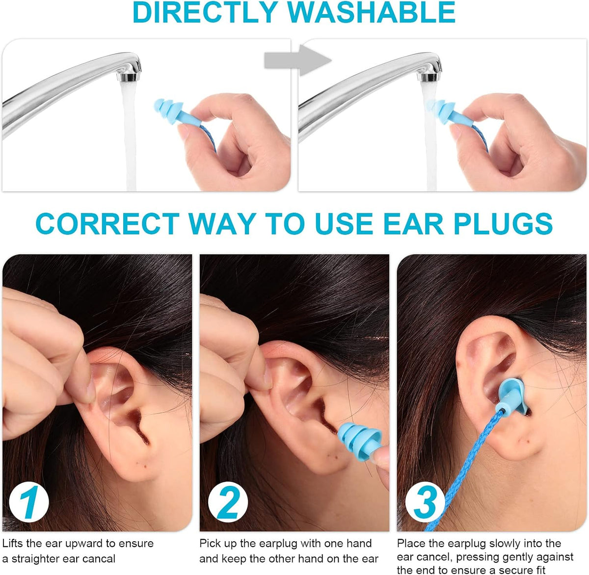 Tondiamo 200 Pairs Ear Plug Bulk with Cord Reusable Silicone, Fresh