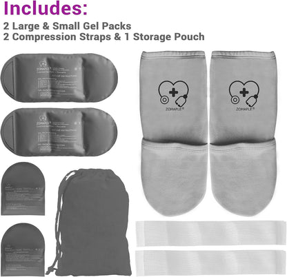Zomaple Cold Therapy Socks, 2 Gel Packs for Neuropathy & Hot Feet Comfort
