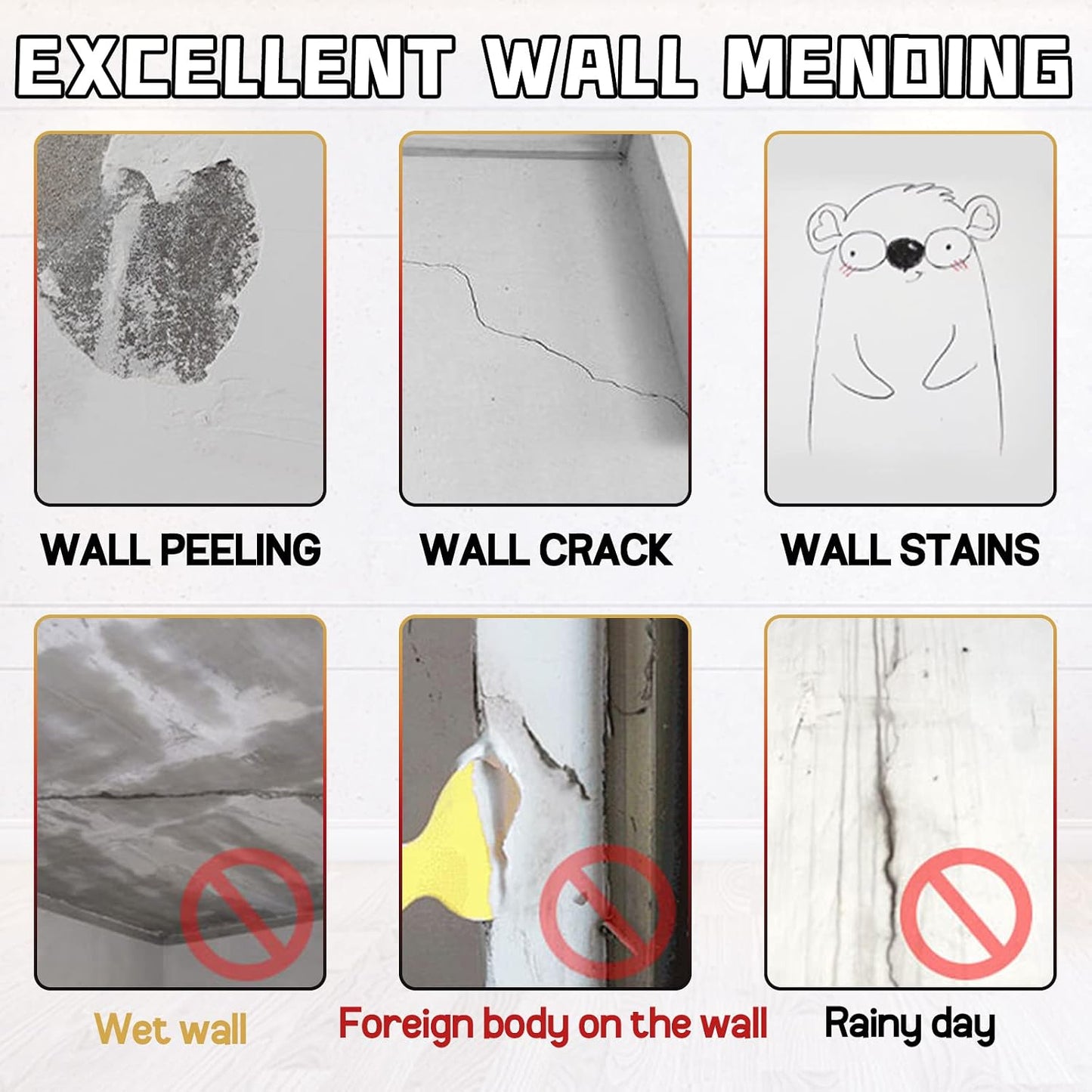 Drywall Patch Repair Kit with Scraper, Wall Spackle Repair Paste, Wall Mending Agent Quick and Easy Solution to Fill the Holes for Home Wall, Plaster Dent Repair and Wood Scratch Repair