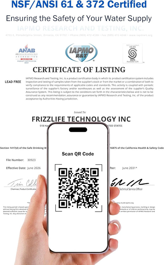 Frizzlife LP365 Smart Water Monitor and Automatic Shutoff Valve - 0.01GPM Ultrasonic Micro Leak Detection, APP Wi-Fi Remote Control, Real-Time Flow/Temp Alarm, 24/7 Water Usage Reports, 3/4" and 1"