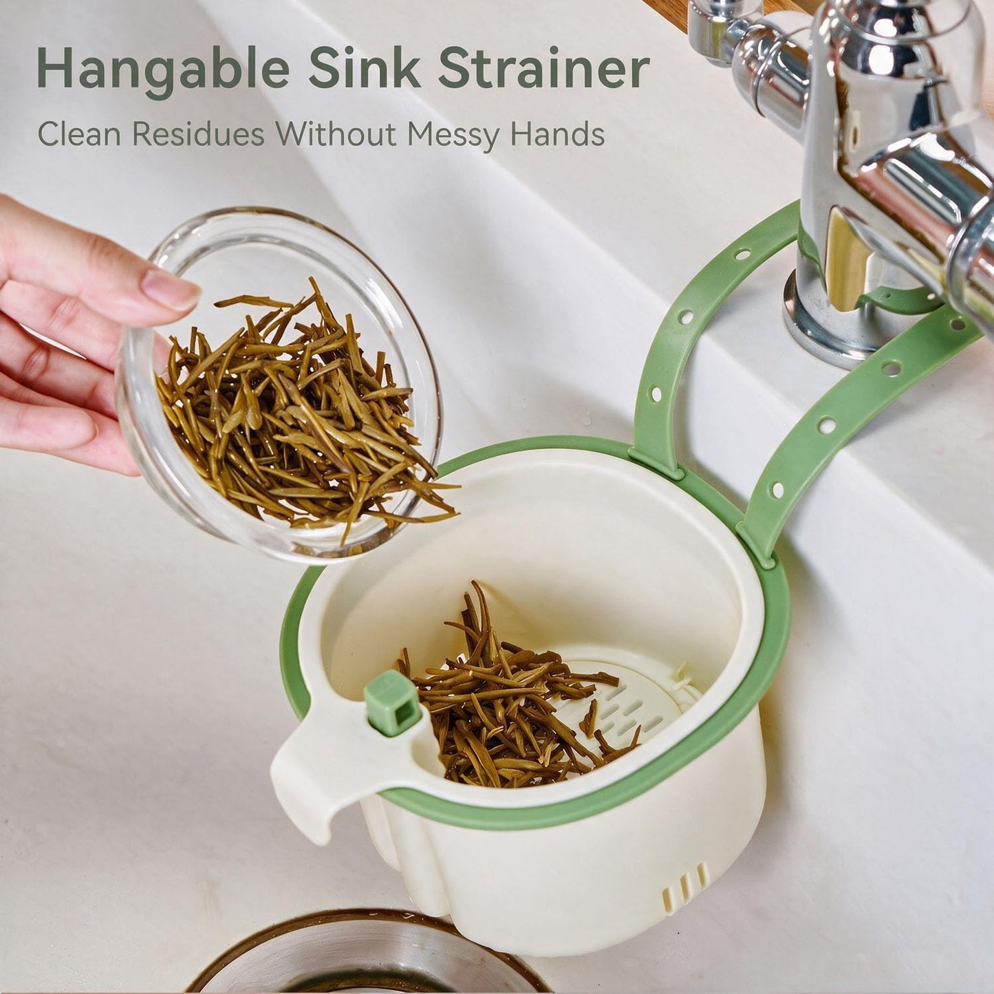 Cactus Kitchen Sink Strainer Baske, Hanging Sink Drain Basket | Self-Cleaning Faucet Hanging Filter Basket, Presses to Release Waste Baskets, Multifunctional Kitchen Sink Strainer