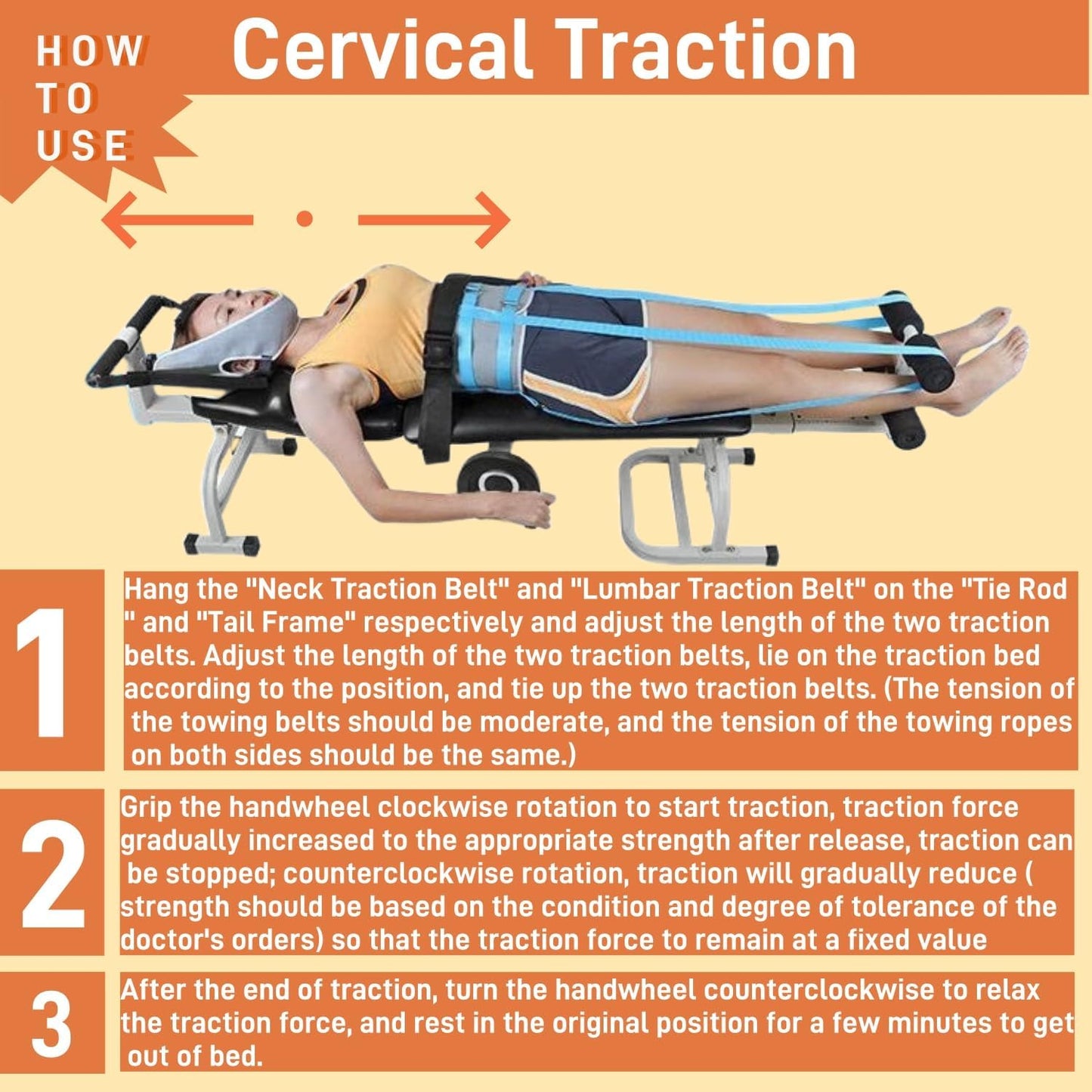 Traction Table,Traction Bed Folding Massage Bed Cervical and Lumbar,Back Stretcher Decompression Without Going Upside Down, Body Spinal Decompression Neck Stretcher Cervical Traction Device