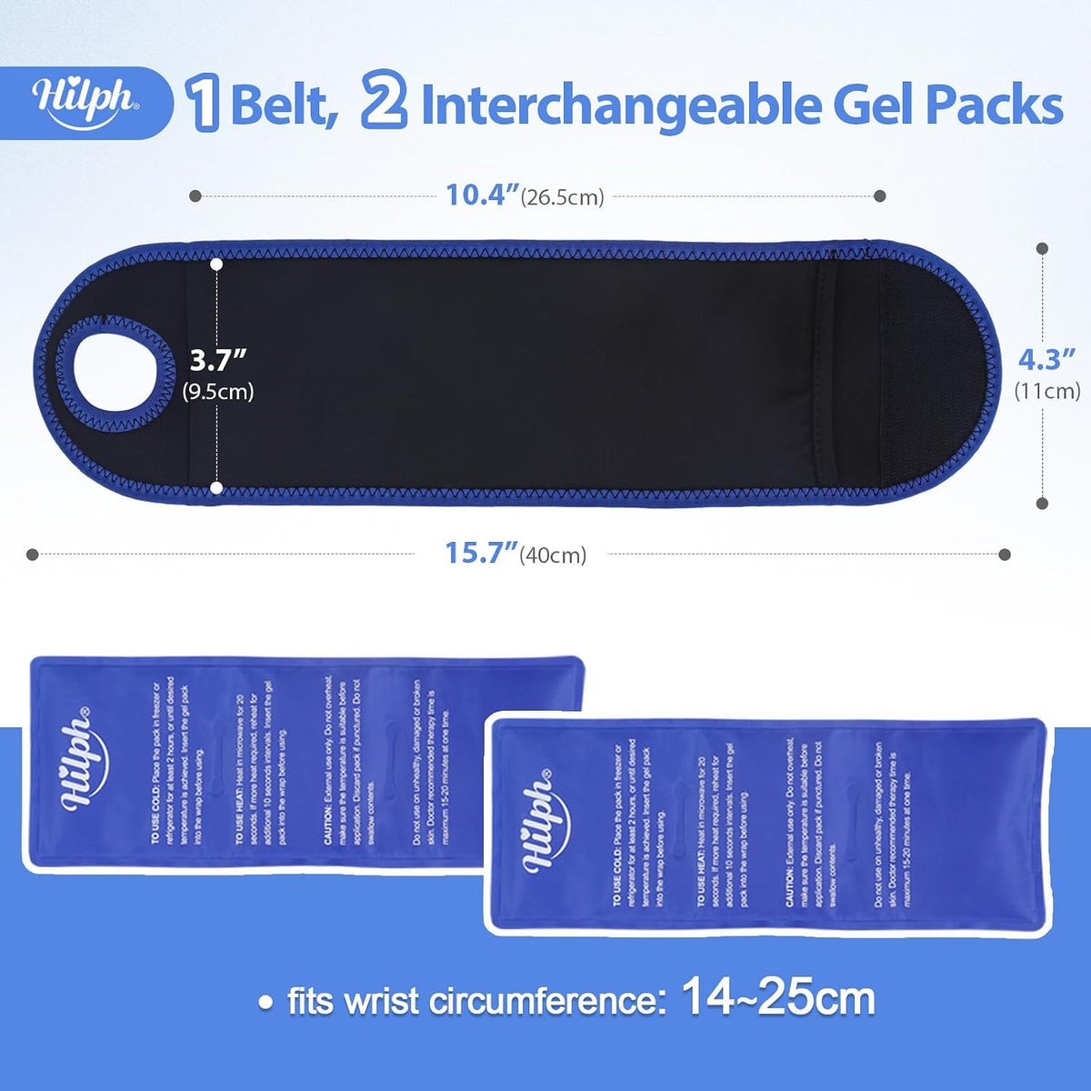Hilph Wrist Ice Pack Wrap, Carpal Tunnel Relief Wrist Brace with Gel Pack