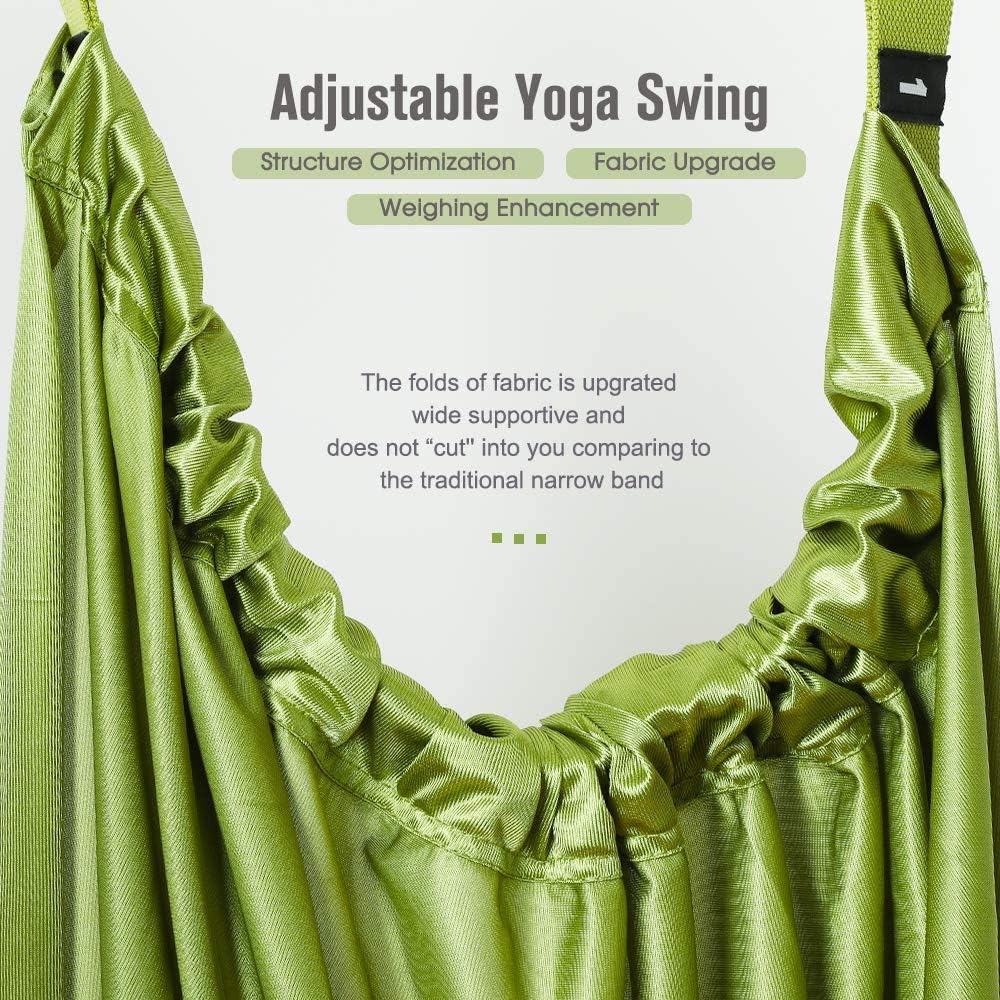 Yoga Stretching Strap, Adjustable Leg Stretcher Waist Back Stretch Band with Door Anchor, Flexibility Backbend Trainer for Aerial Yoga, Pilates, Ballet, Dance