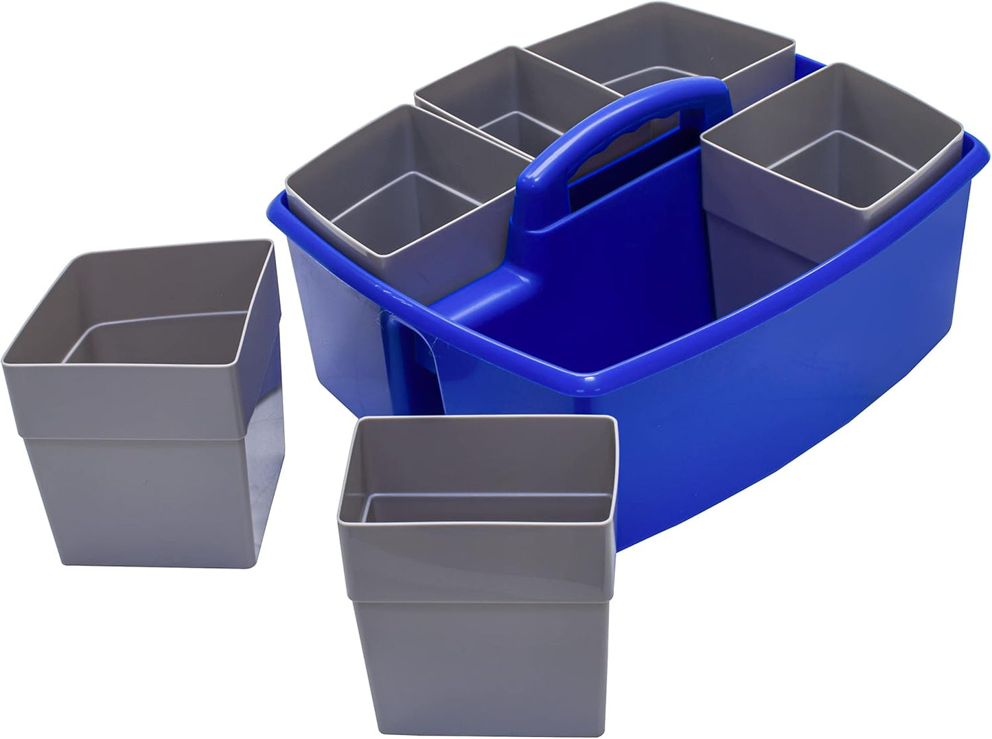 Storex 2-Compartment Large Cleaning Caddy – Multipurpose Supply Organizer with Handle - Black, 1-Pack (00973A06C)