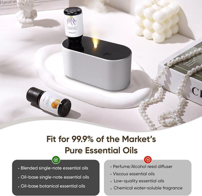 Lecdura Waterless Diffuser for Essential Oil, Battery Operated Scent Air Aromatherapy Diffuser, Mini Aroma Diffusers with 3 Intermittent Mist Modes, Cycle Start for 400-700 sq.ft Home Office Bedroom.