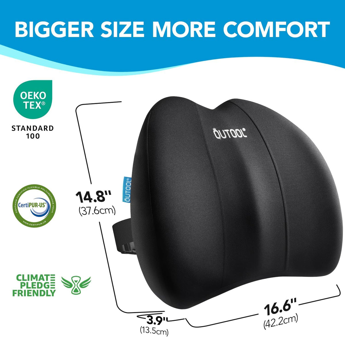 QUTOOL Patented Lumbar Support for Office Chair Pressure Relief