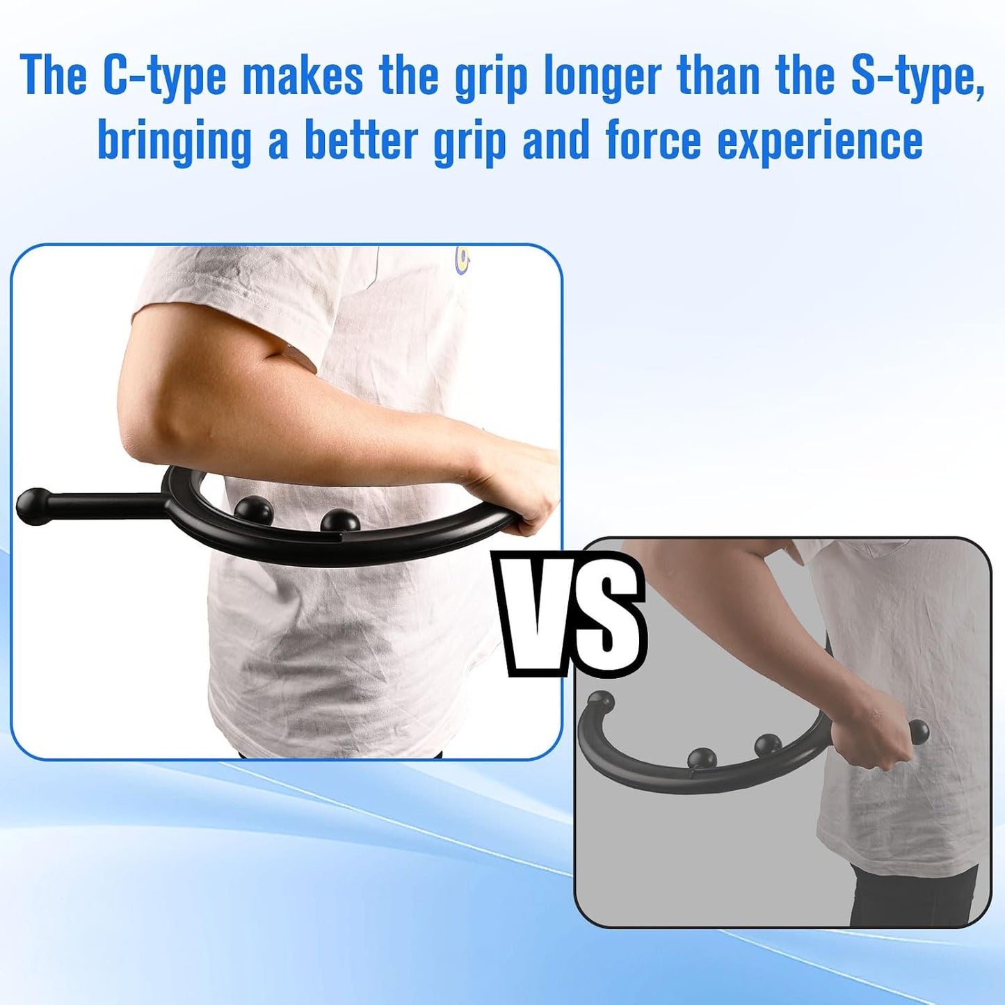 Trigger Point Massage Tool, Manual Back & Neck Massager Stick | Manual back massagers for neck & shoulder massage. Precision s-hook release tool provides deep tissue muscle knot pain relief