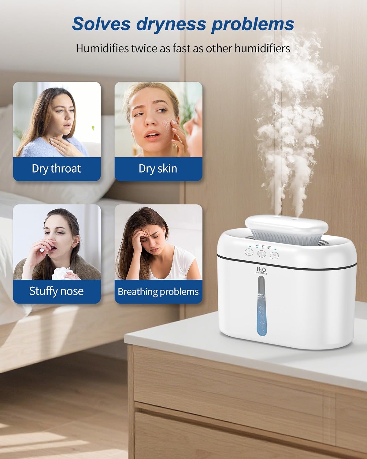 SZO Plant Humidifier Indoor, 2.5L Humidifiers for Bedroom