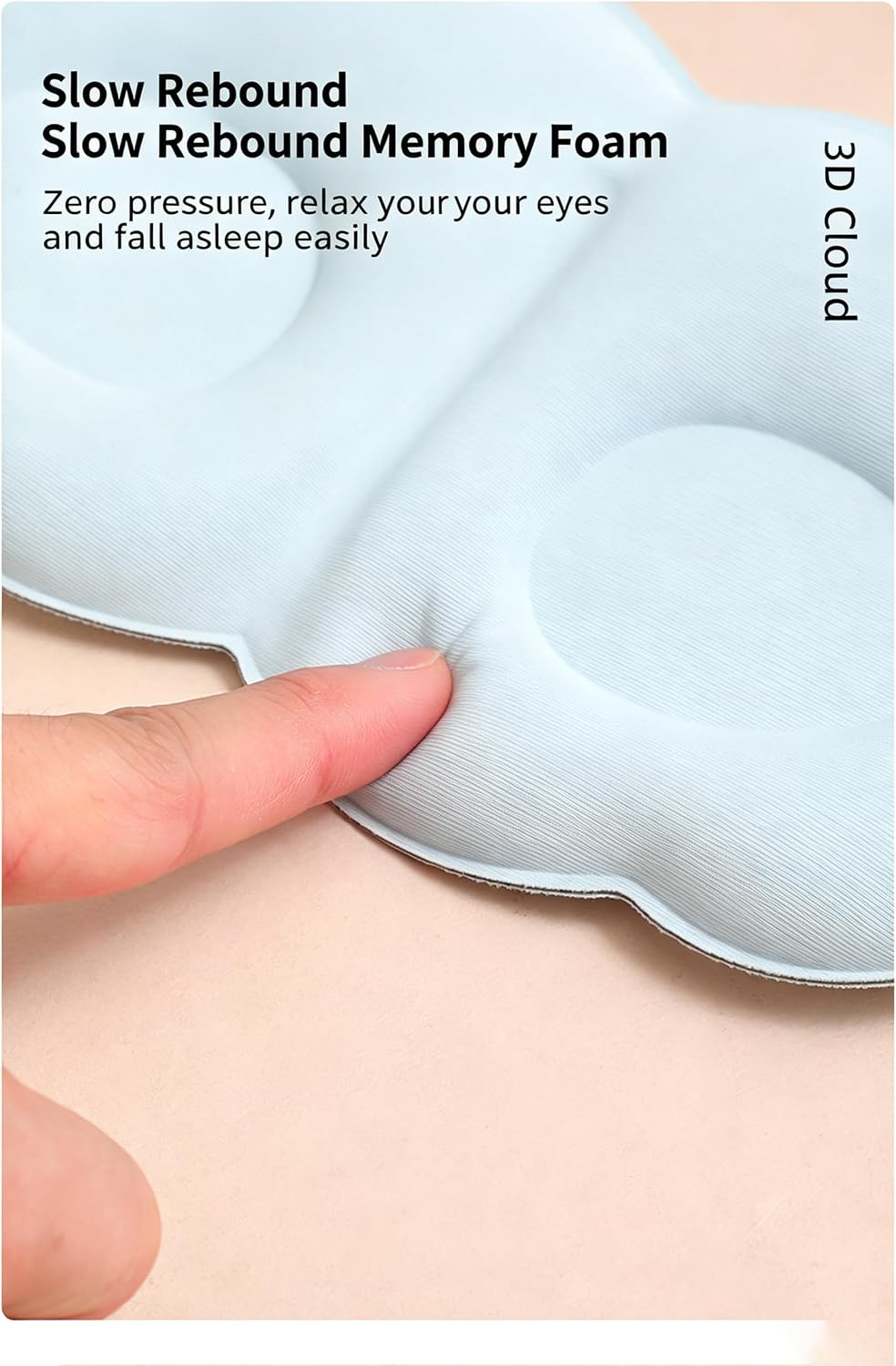 3D Contoured Sleep Eye Mask, Full Blackout Soft Foam Sleeping Mask, Breathable Blindfold for Nap Travel, Multi Colors Available (Beige)